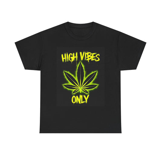 High Vibes Only T Shirt Retro Neon Graphic BRAND NEW Unisex Heavy Cotton Tee