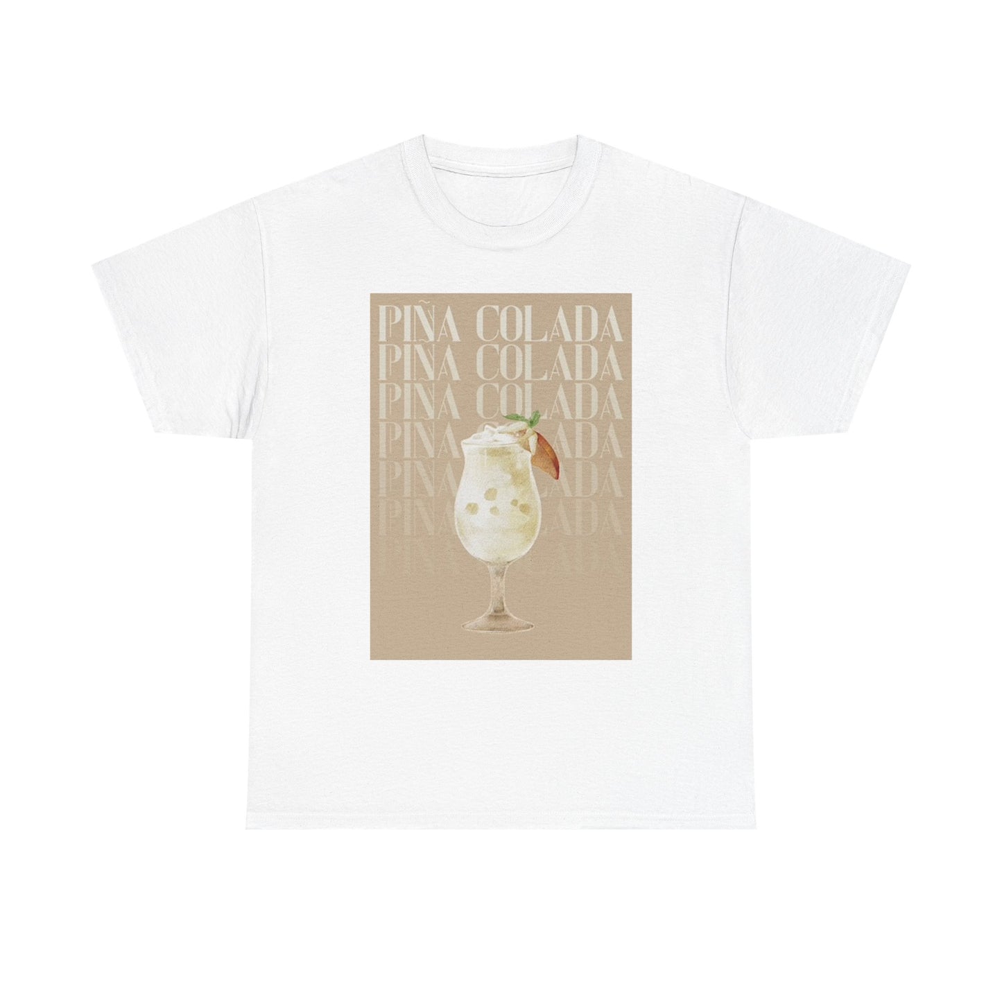 Pina Colada Graphic T Shirt Retro Bar Carribean Tropical Unisex Heavy Cotton Tee