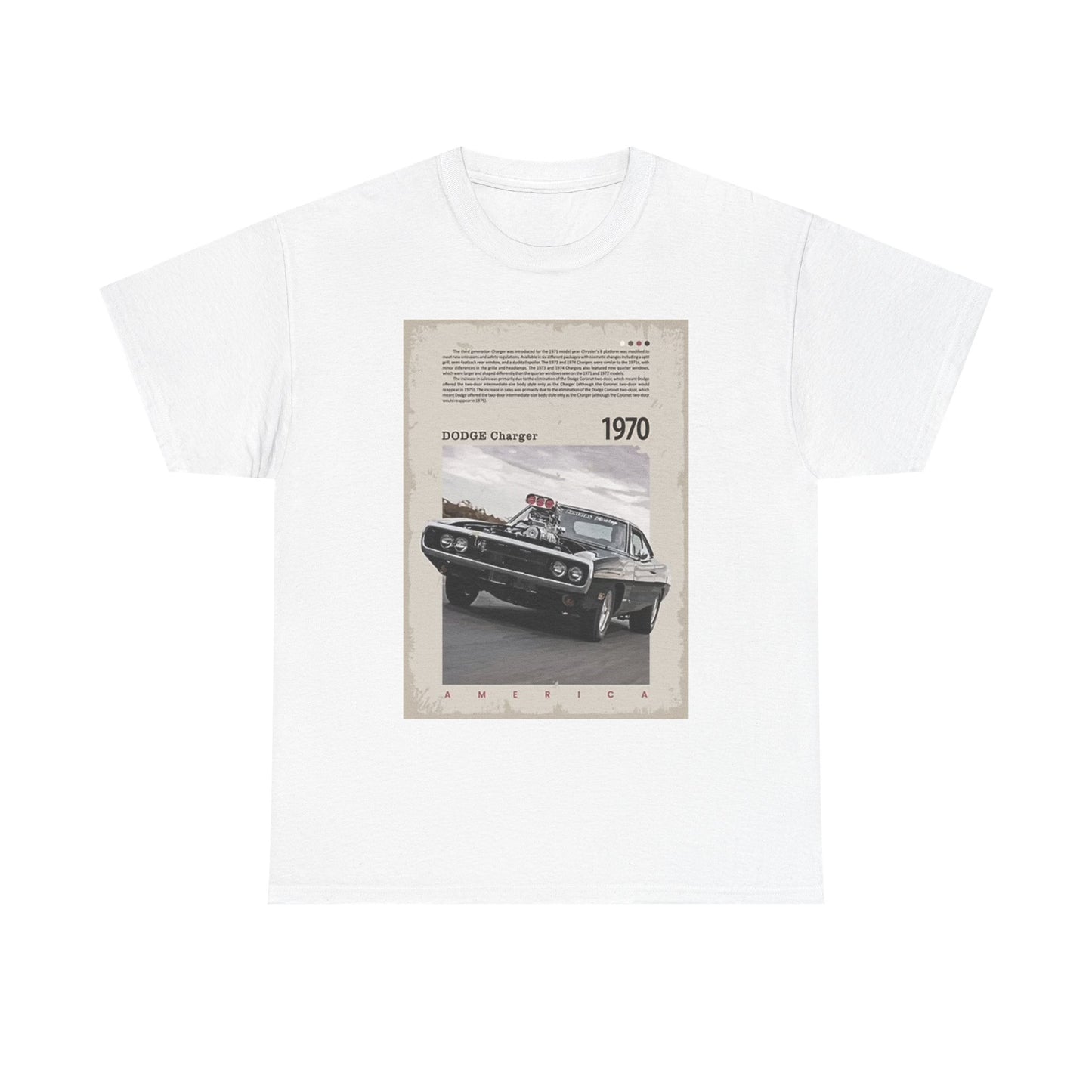 1970 Dodge Charger Graphic T Shirt Vintage Unisex Heavy Cotton Tee