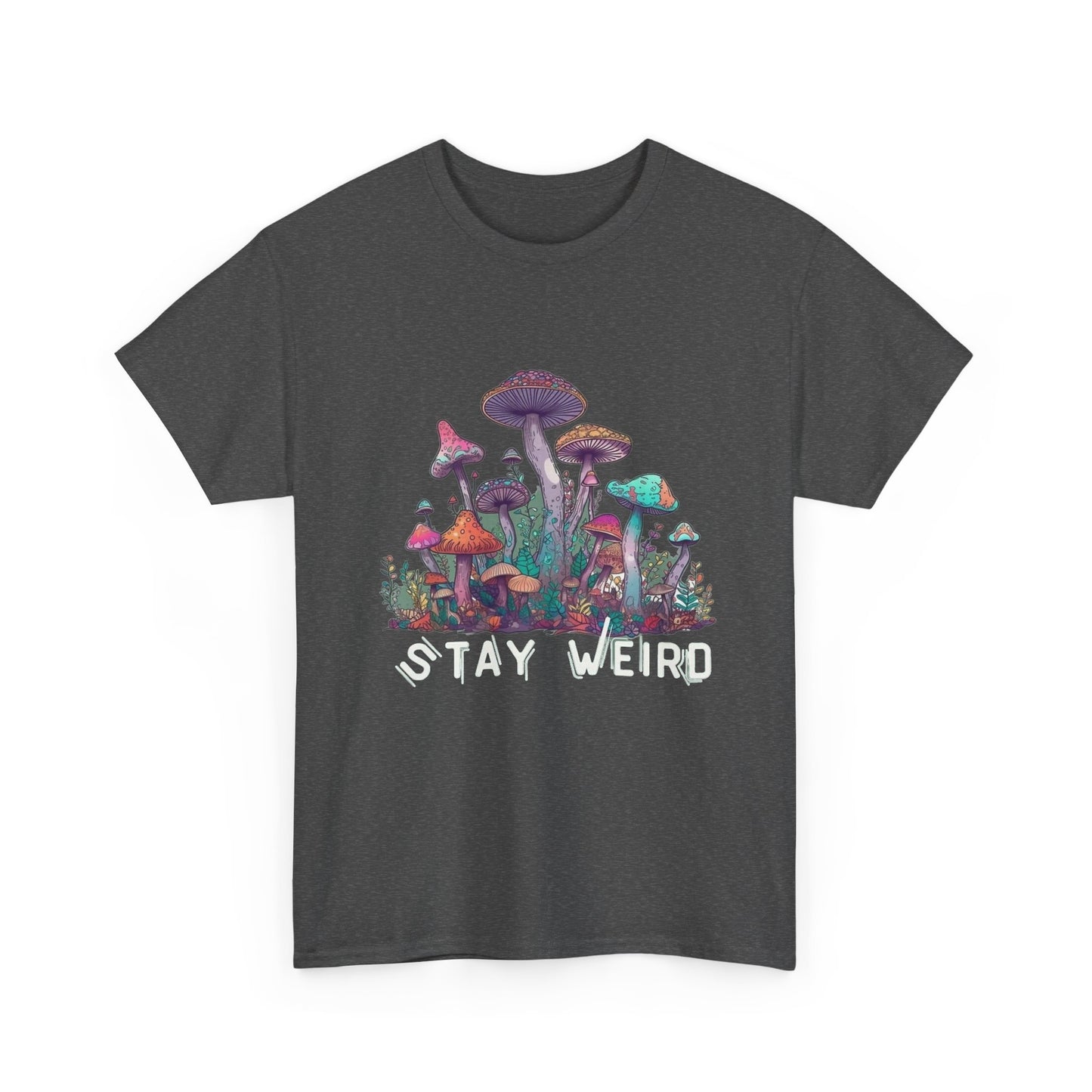Trippy Mushroom Hunter Tshirt Mystical Graphic Vibe Unisex Stay Weird Retro