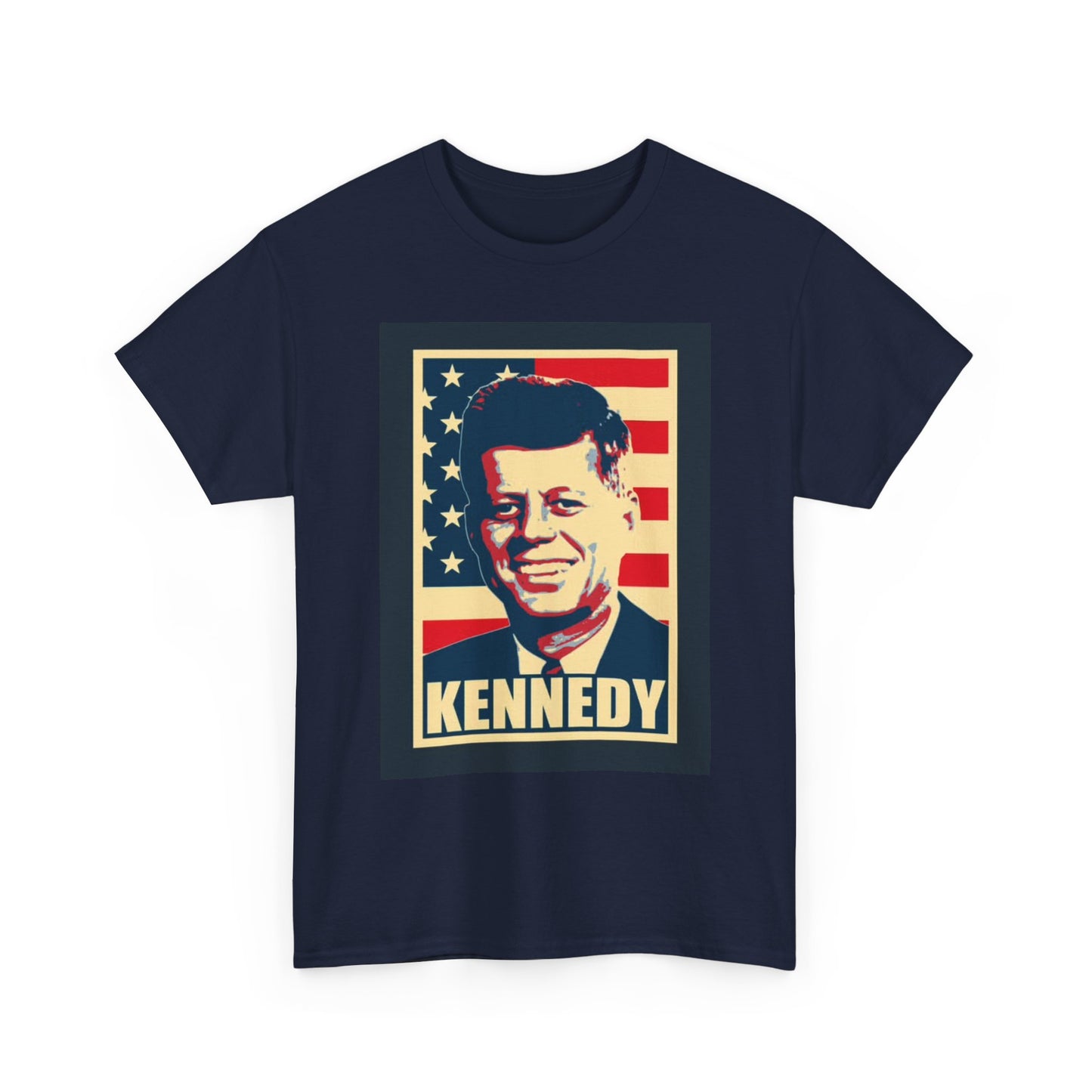 JFK Tshirt John F Kennedy American Flag President Unisex Heavy Cotton Tee