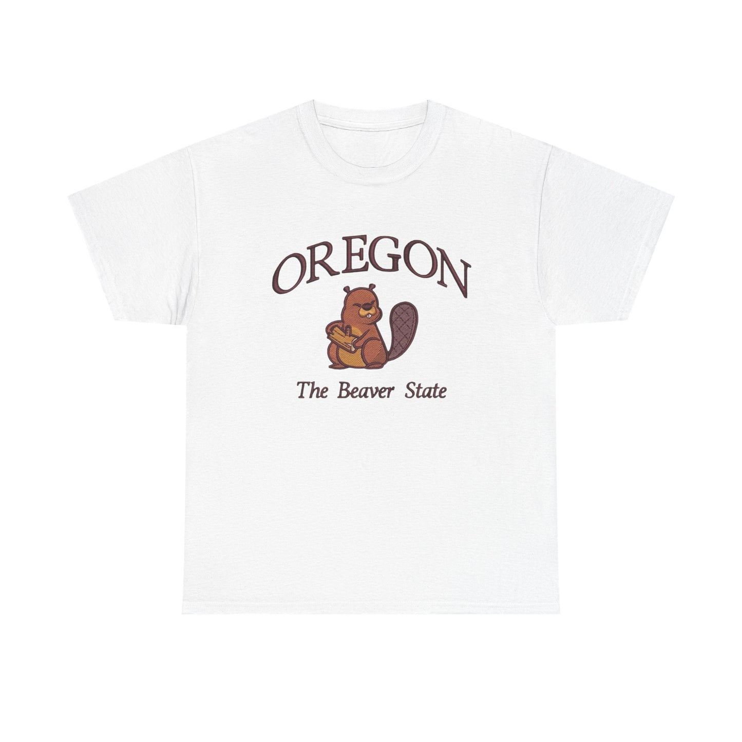 Oregon The Beaver State Graphic T Shirt NEW Unisex Heavy Cotton Tee
