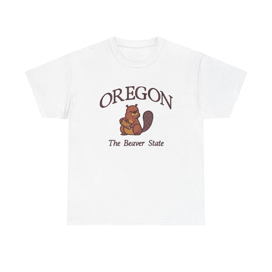 Oregon The Beaver State Graphic T Shirt NEW Unisex Heavy Cotton Tee
