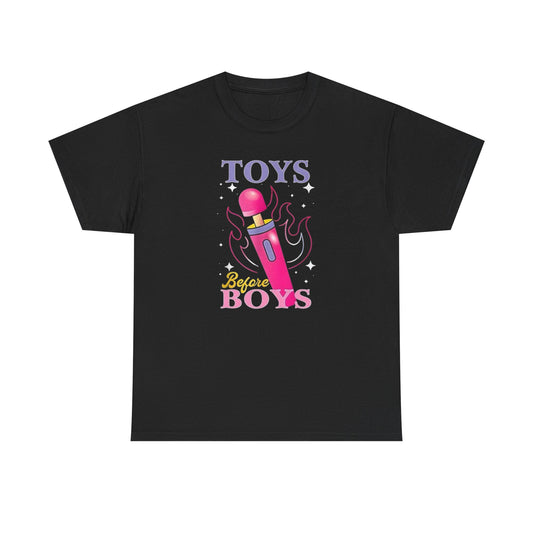 Toys Before Boys Funny Sex Graphic T Shirt Unisex Heavy Cotton Tee