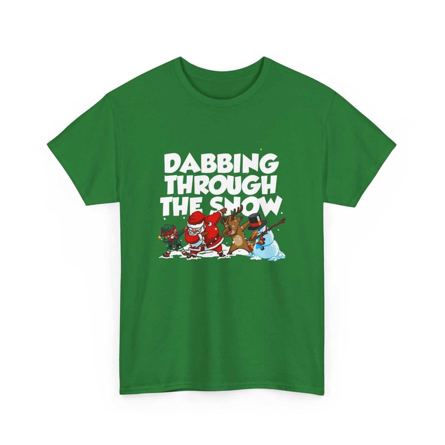Dabbing Through The Snow Christmas Graphic T Shirt NEW Unisex Heavy Cotton Tee