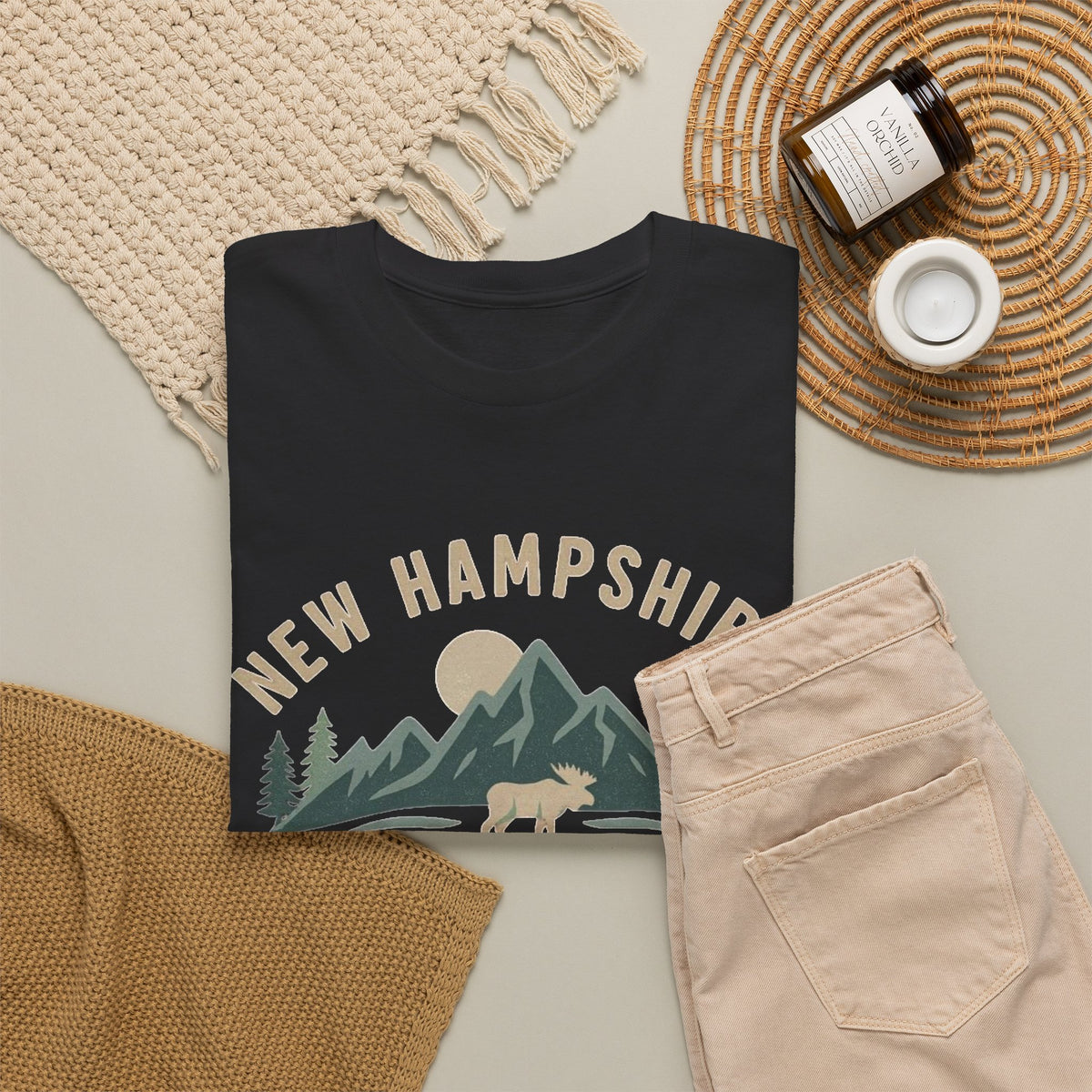 New Hampshire Mountains Bear tee | Live Free or Die,  Men's Graphic T Shirt