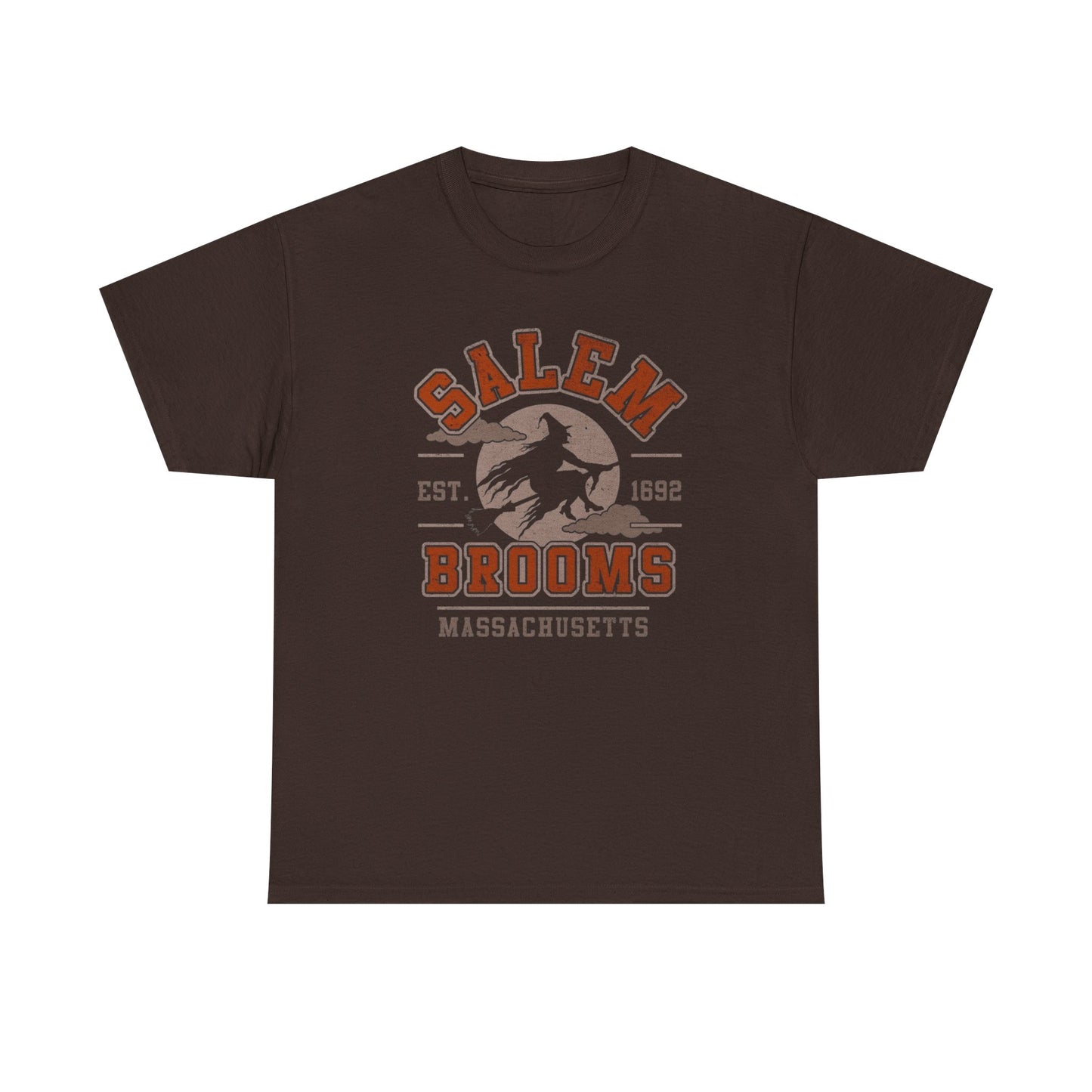 Salem Brooms Spooky Halloween T Shirt Unisex Heavy Cotton Tee