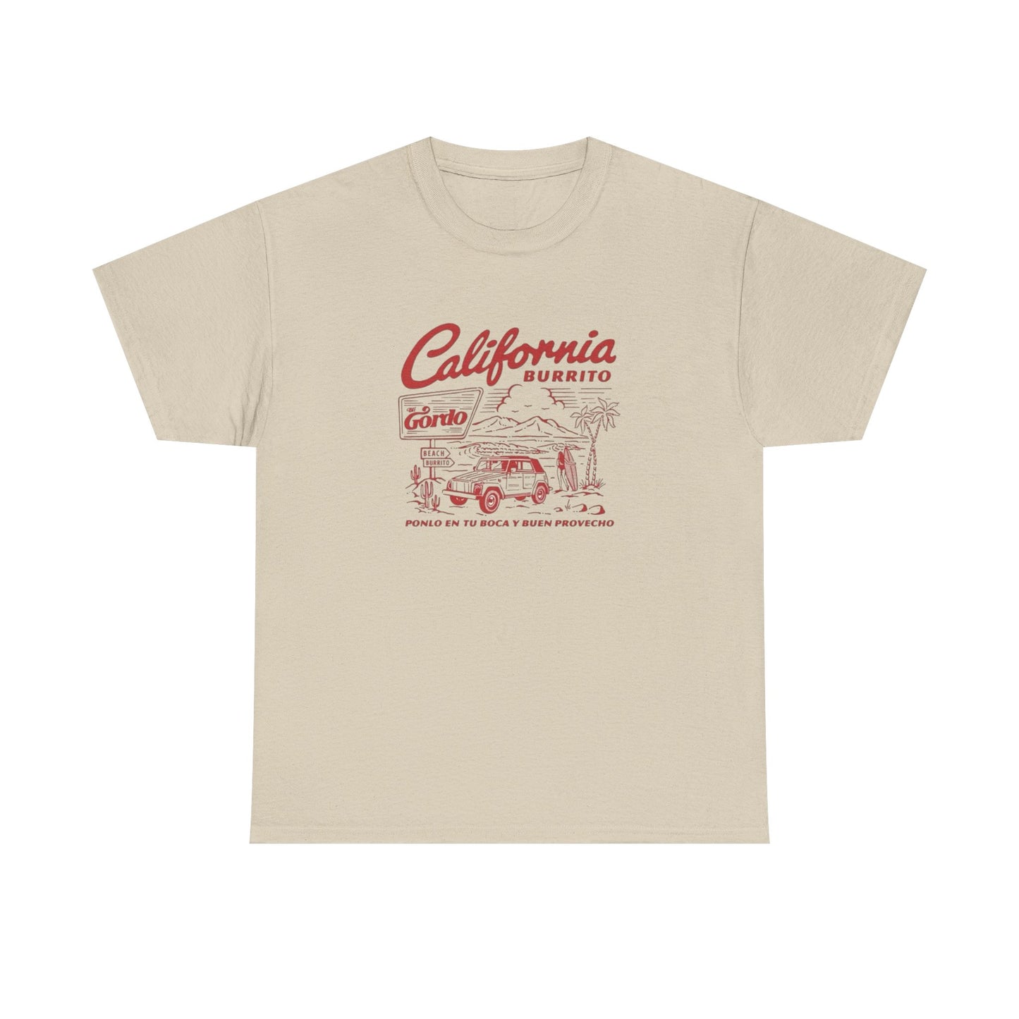California Burrito Retro Graphic T Shirt S-5XL NEW Unisex Heavy Cotton Tee