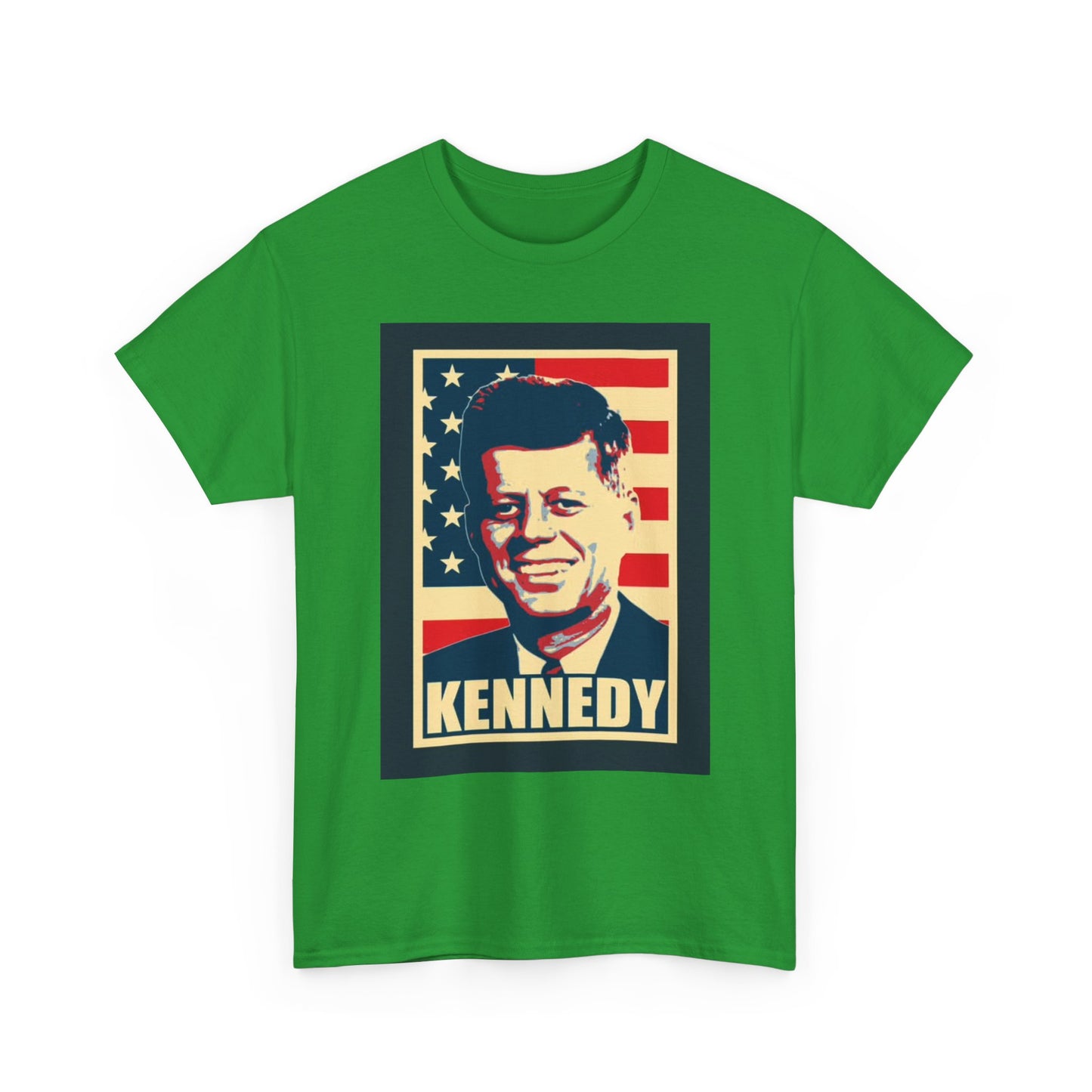 JFK Tshirt John F Kennedy American Flag President Unisex Heavy Cotton Tee