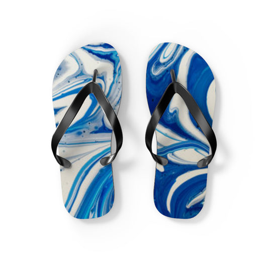 Blue And White Flip Flops, Sandals Slides, Summer Footwear, Brand New