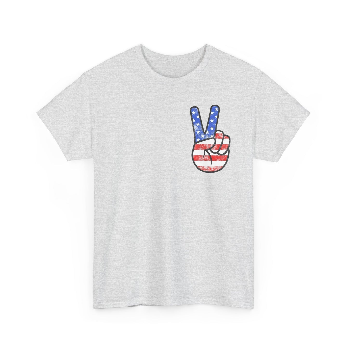 American Flag Peace Sign Retro Graphic T Shirt Adult New Tee