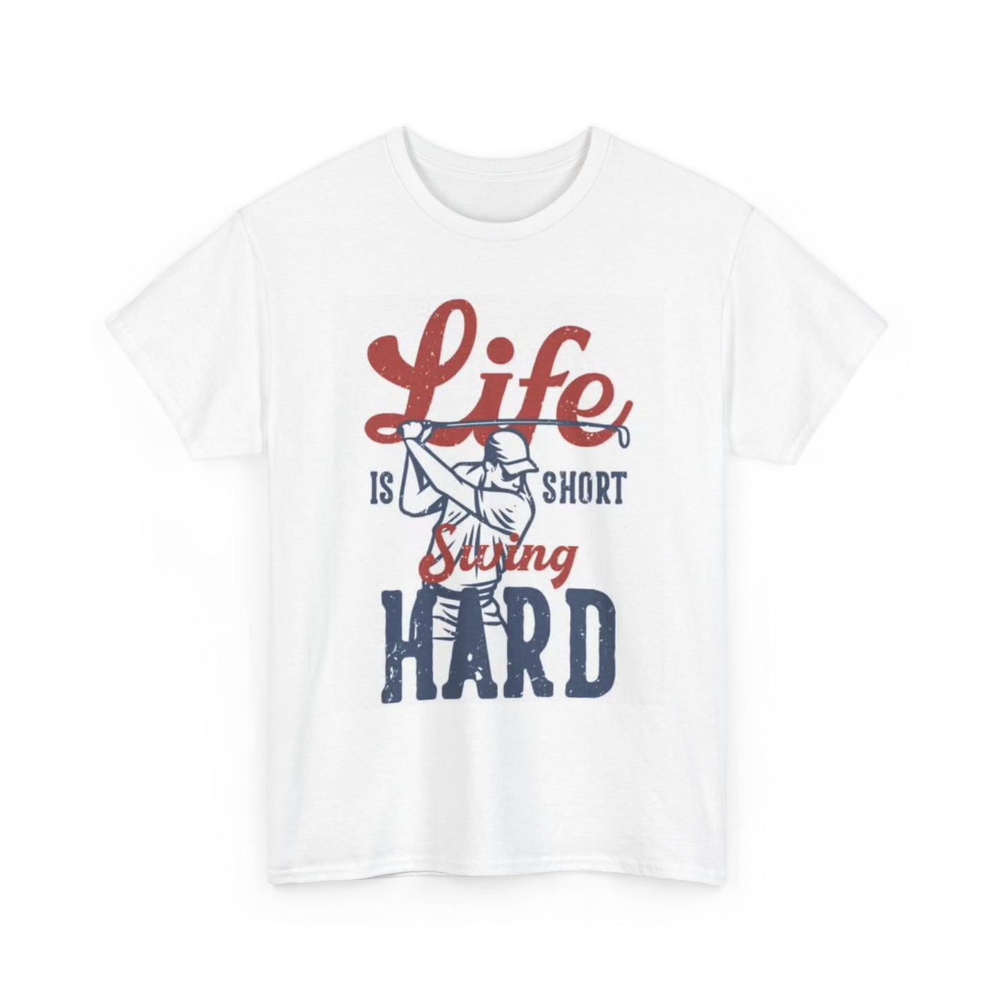 Life Is Short Swing Hard Graphic T Shirt Retro Golf Unisex Heavy Cotton Tee