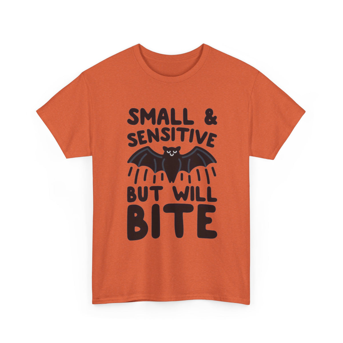Bat Bite Funny Graphic T Shirt Men's Retro Humor Heavy Cotton Tee