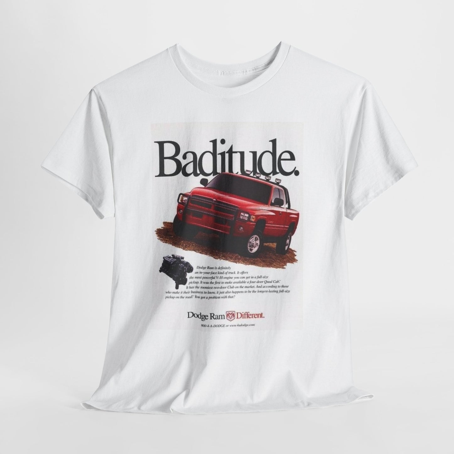 Dodge Trucks Tshirt Vintage Logo 90s Retro Mopar Unisex Heavy Tee 2nd Gen Poster