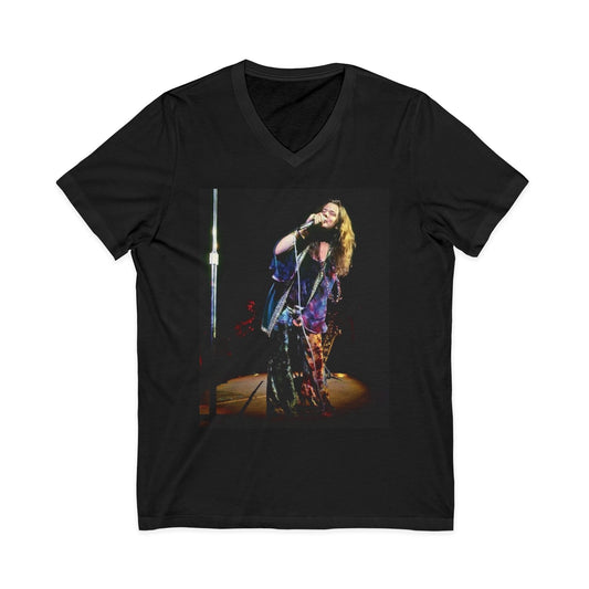 Janis Joplin Graphic Shirt Vintage Jersey Short Sleeve V-Neck Tee