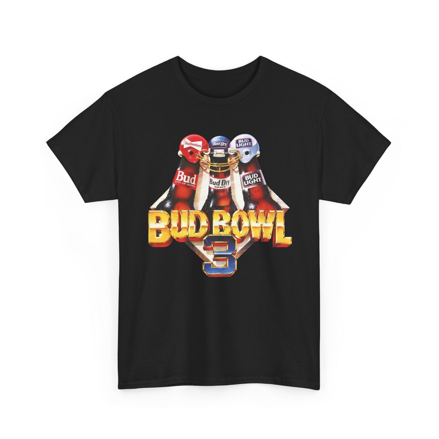 Bud Bowl Vintage Beer Graphic T-Shirt Unisex Heavy Cotton Tee Gift NEW