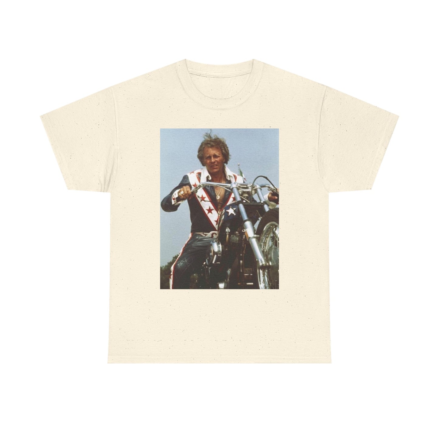 Evel Knievel Vintage Motorcycle Photo Graphic T Shirt S-5XL Unisex Heavy Cotton
