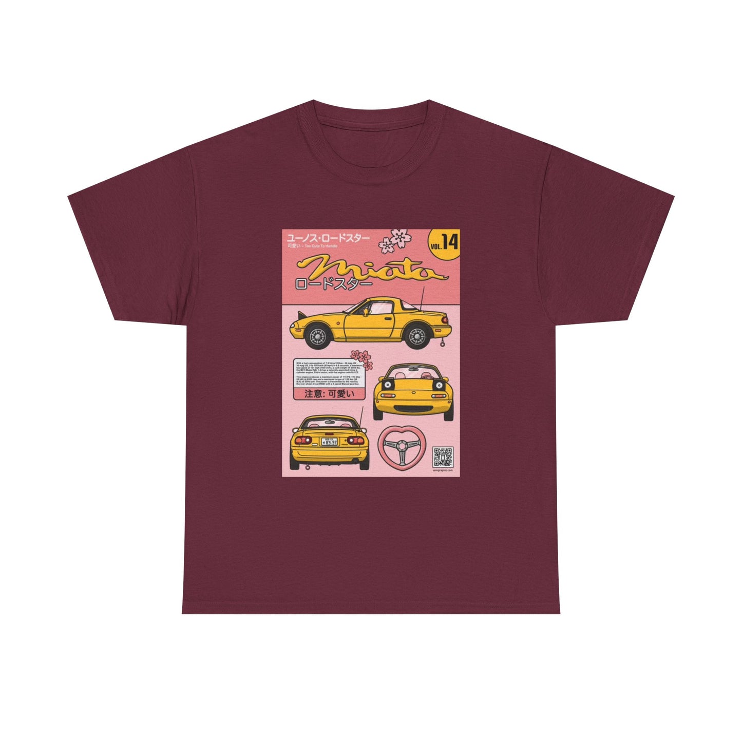 Mazda Miata Tshirt JDM Graphic Anime Cute Unisex Heavy Cotton Tee