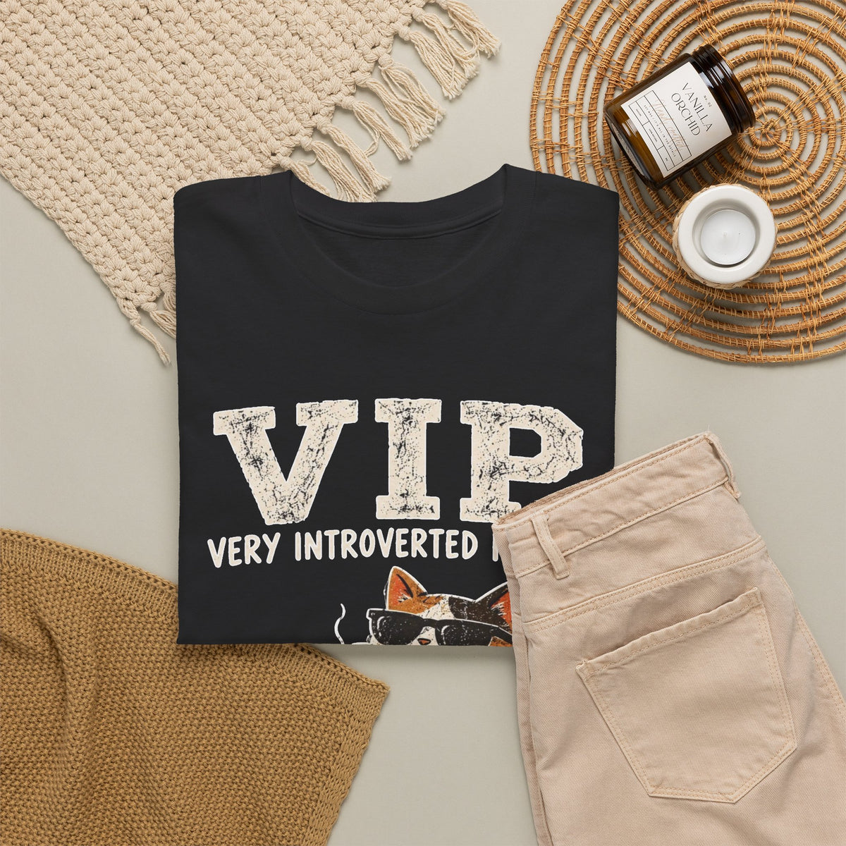 VIP Very Introverted Person Cat T-Shirt Men's Graphic Tee