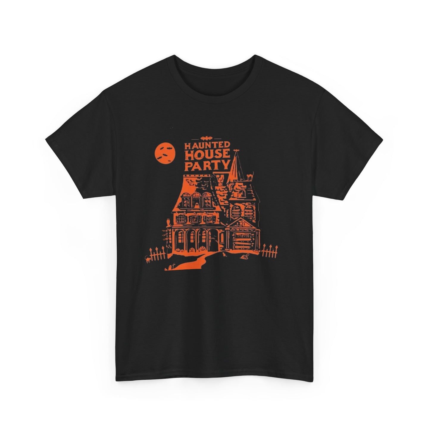 Haunted House Party Halloween T Shirt Unisex Heavy Cotton Tee