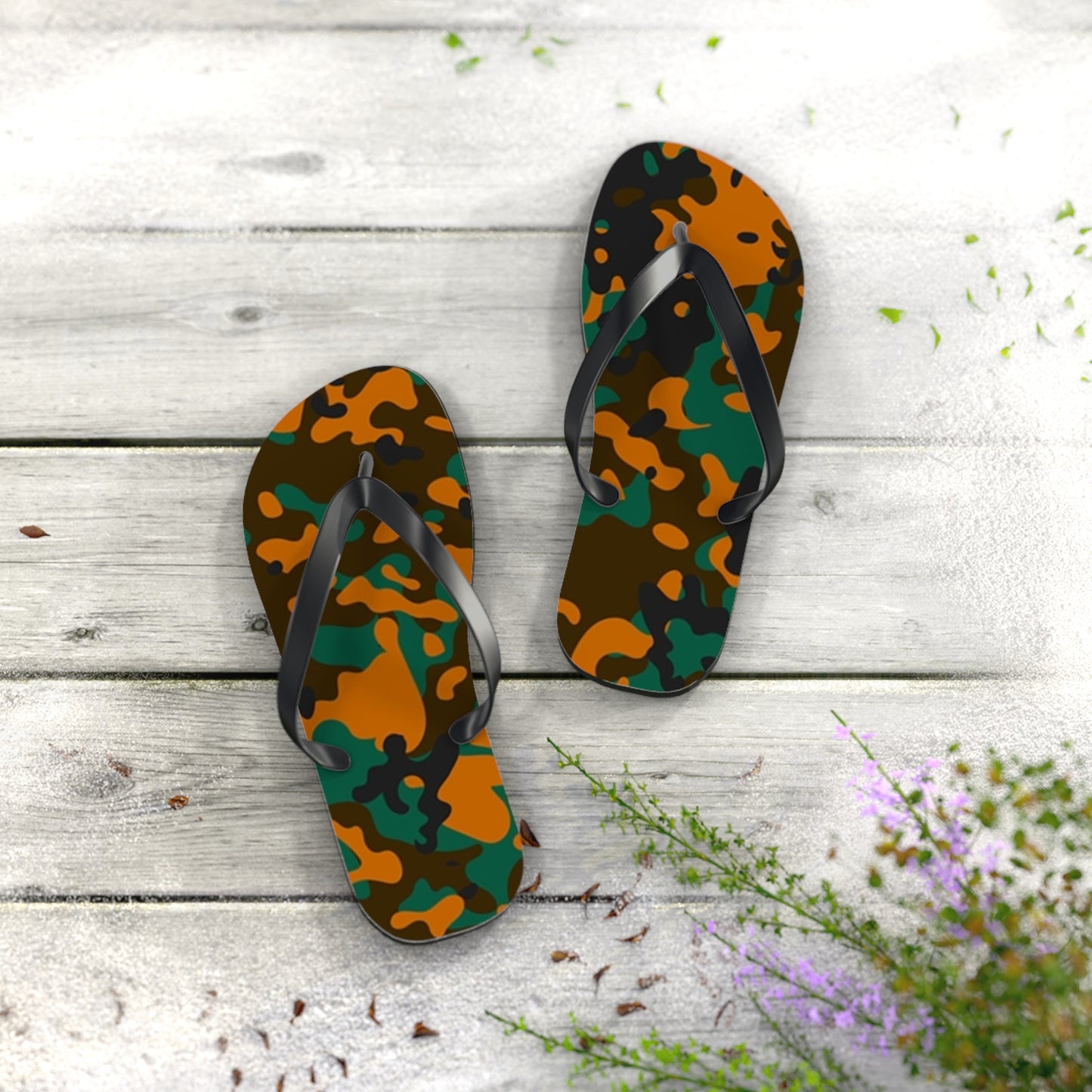 Waves And Sun Sandals Mens Camo Summer Flip Flops Slides BRAND NEW