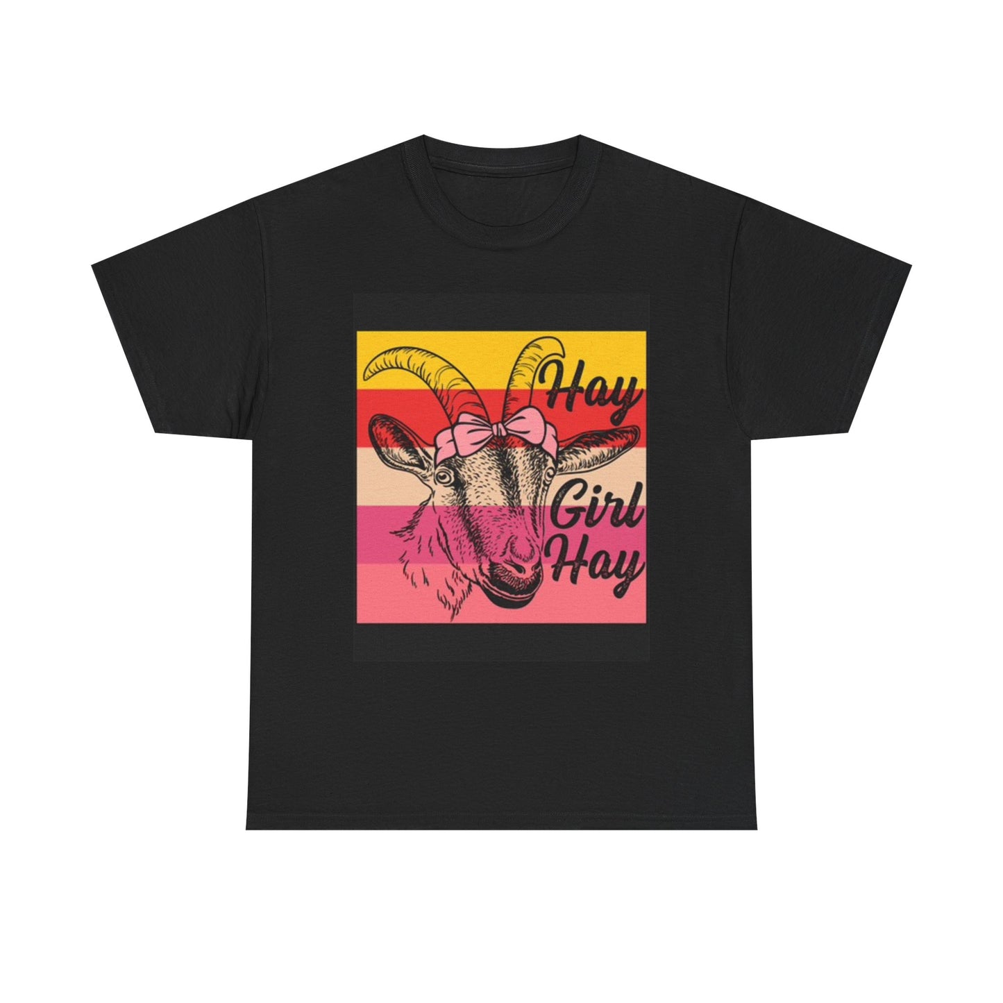 Hay Girl Hay Graphic T Shirt Funny Farm Animals Unisex Heavy Cotton Tee