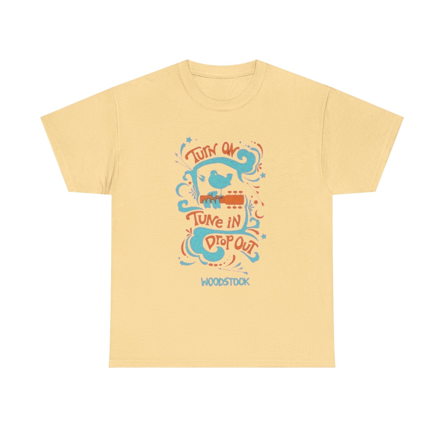 Tune In Woodstock Festival Graphic T-Shirt Cotton Tee New Gift Vintage