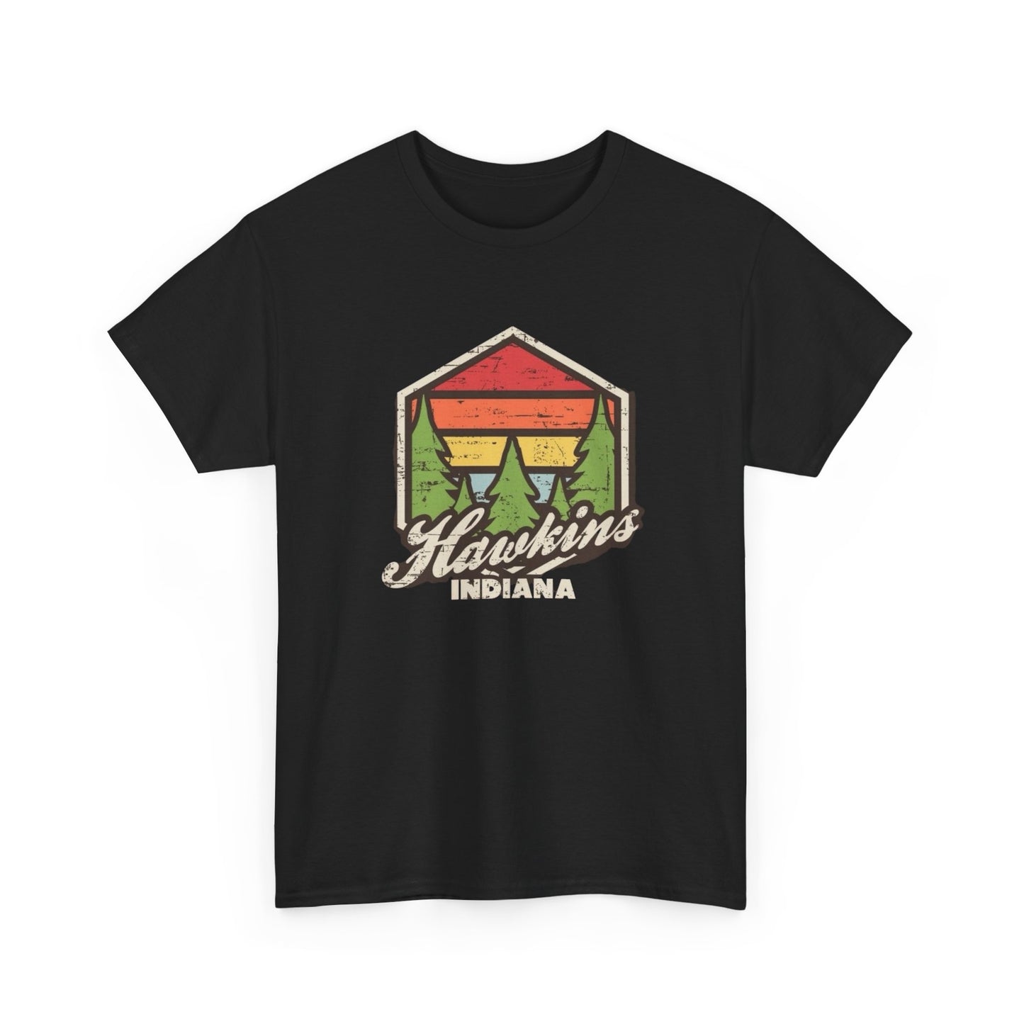 Hawkins Indiana Graphic T Shirt NEW Unisex Heavy Cotton Tee