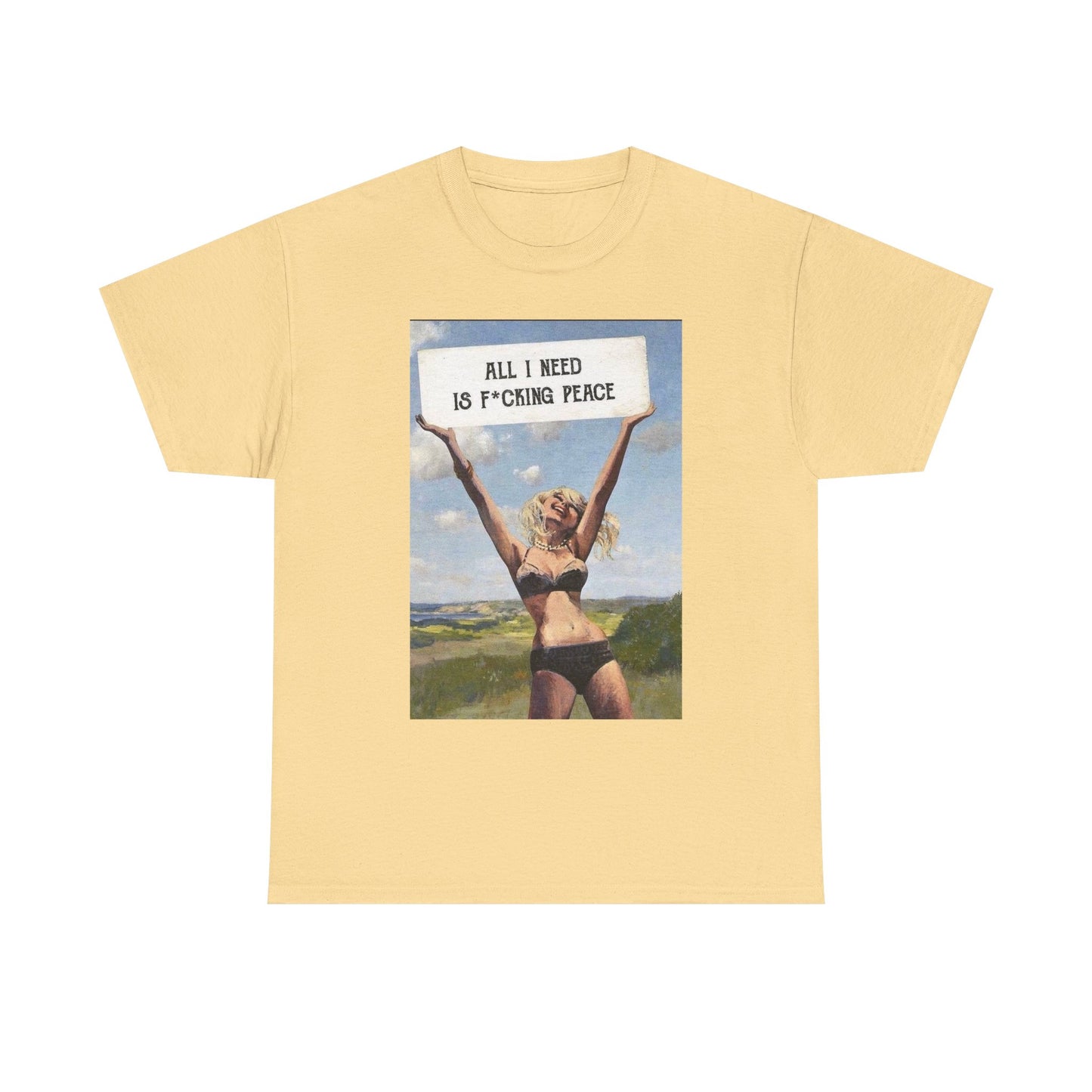 All I Need Is Peace Graphic T-Shirt Womens Comfy Cotton Tee NEW