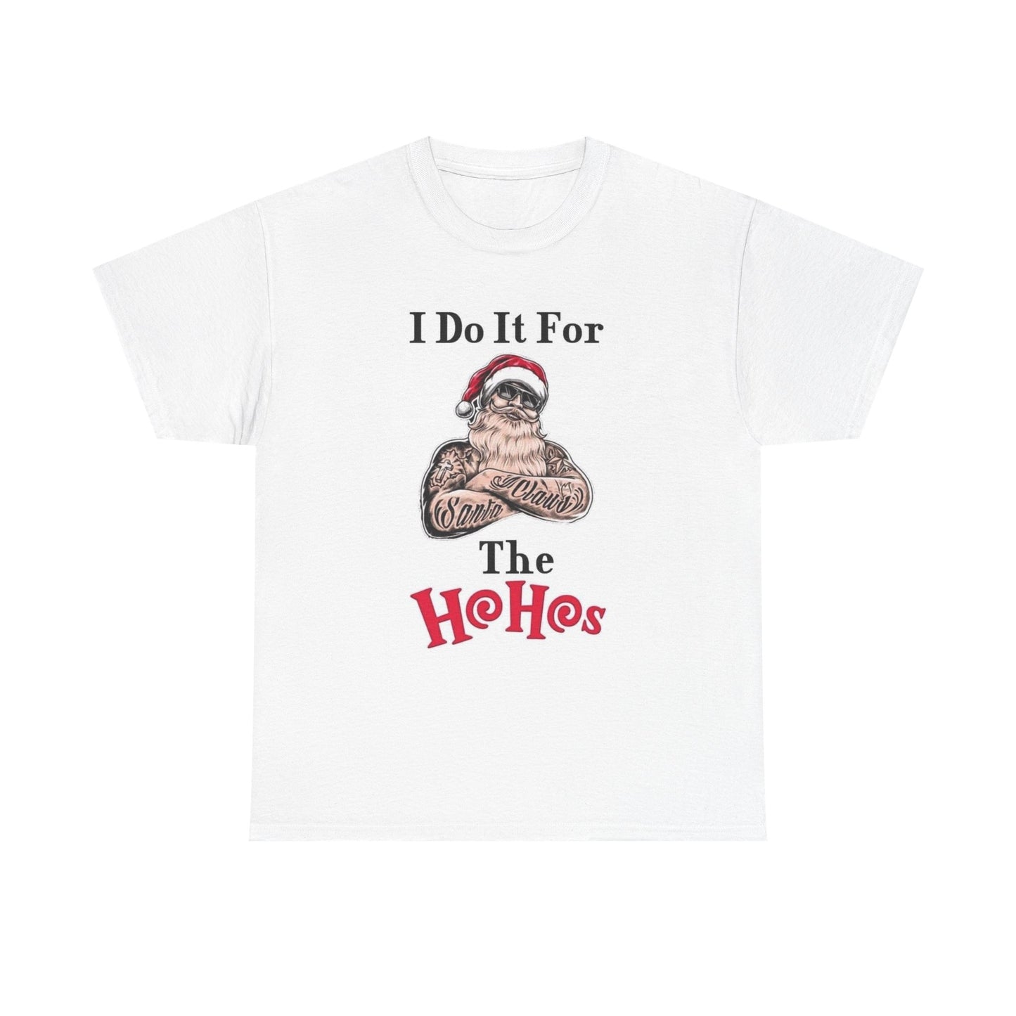 I Do It For The Hoes Funny Graphic T Shirt Santa Christmas Unisex Heavy Cotton