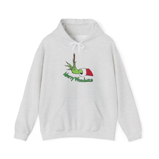Merry Weedmas Funny Grinch Weed Graphic Hoodie Heavy Blend™ Hooded Sweatshirt