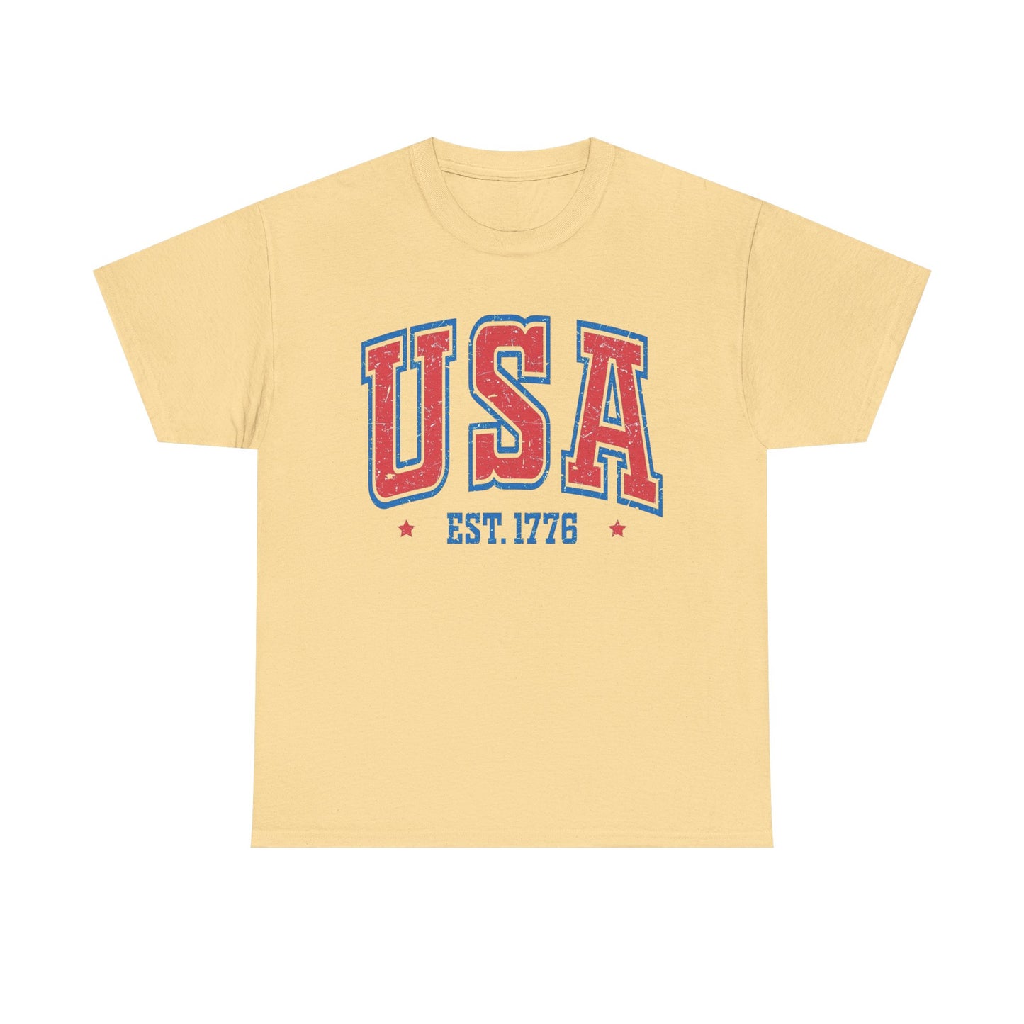 USA 1776 American Flag Graphic T Shirt NEW GIFT Unisex Heavy Cotton Tee Retro