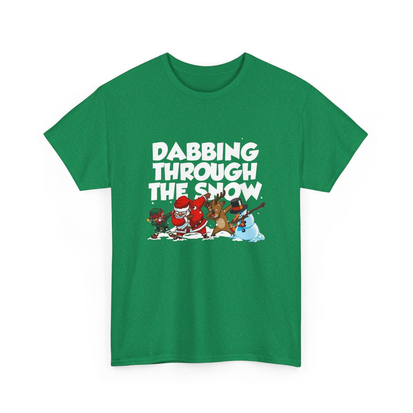Dabbing Through The Snow Christmas Graphic T Shirt NEW Unisex Heavy Cotton Tee