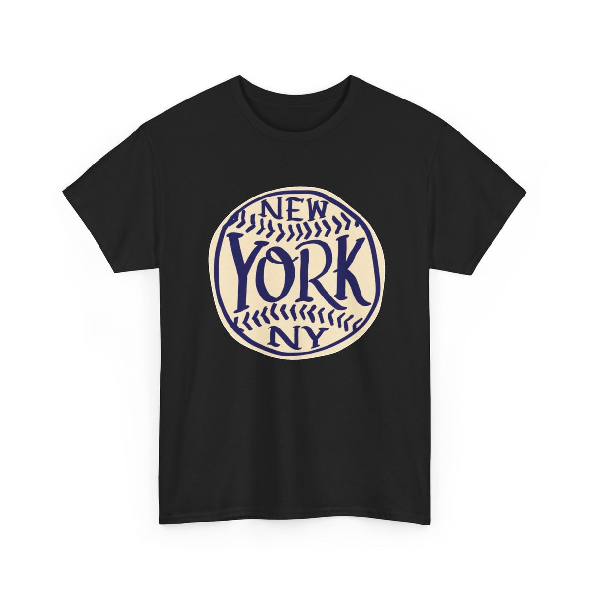 New York Retro Baseball Graphic T Shirt Men's Heavy Cotton Tee