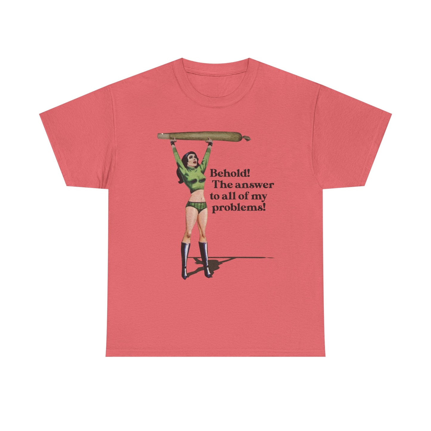 The Answer To All My Problems Weed Graphic T-Shirt Womens Comfy Cotton Tee NEW