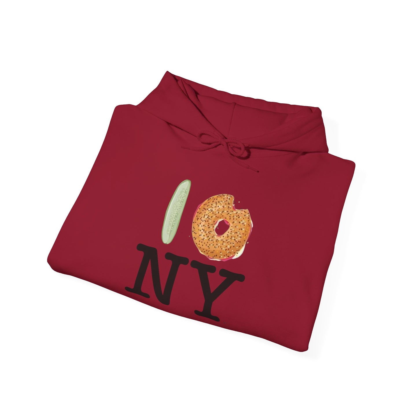 I Love New York Foodie Graphic Hoodie NEW Unisex Heavy Blend™ Hooded Sweatshirt