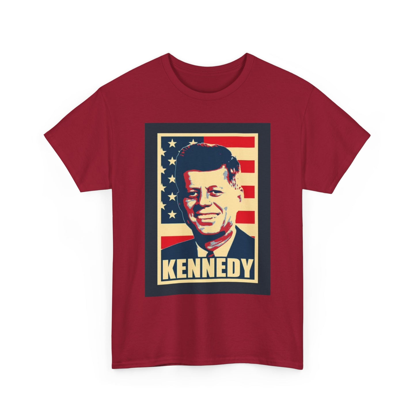 JFK Tshirt John F Kennedy American Flag President Unisex Heavy Cotton Tee