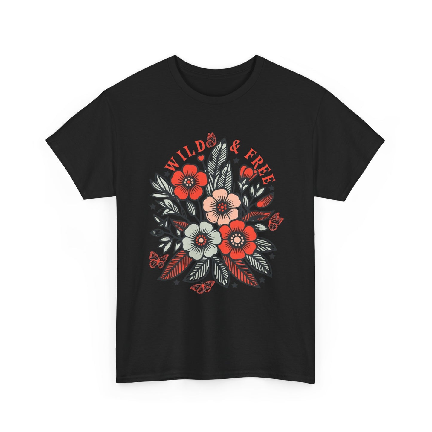 Wild And Free Graphic T-Shirt Men's Women's Heavy Cotton Tee NEW GIFT