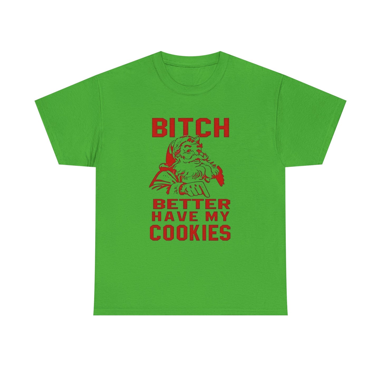 Santa Hilarious Cookies Jokes Christmas Graphic T Shirt Unisex Heavy Cotton Tee