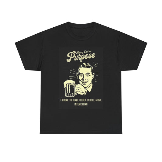 I Drink To Make It Entertaining Beer Shirt Dad Jokes Unisex Heavy Cotton Tee