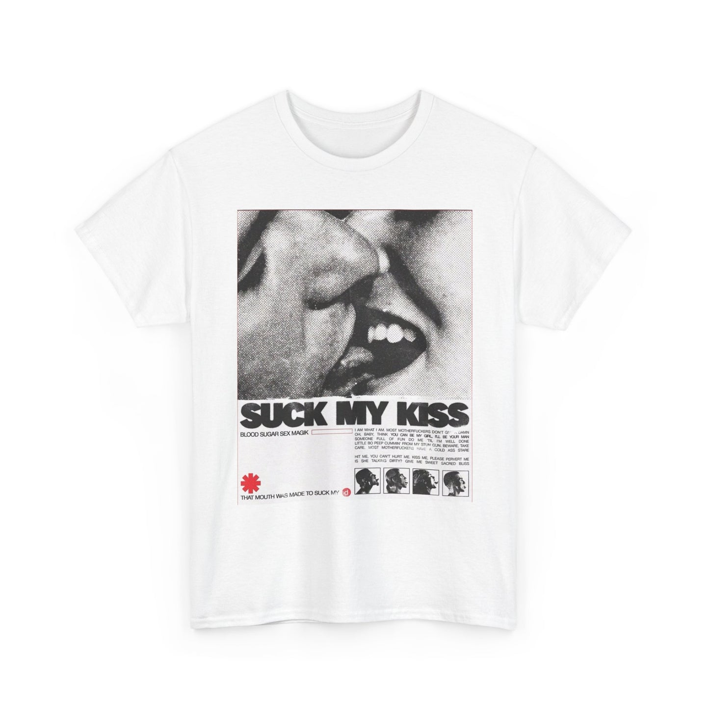 Suck My Kiss Vintage Album Art Graphic T Shirt Unisex Heavy Cotton Tee