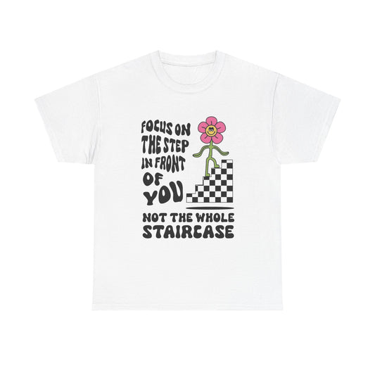Focus On The Next Step Graphic T-Shirt Cotton Tee New Gift Vintage