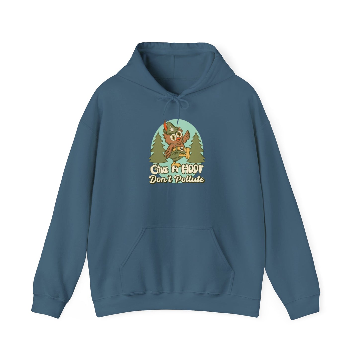 Give A Hoot Don't Pollute Graphic Hoodie Unisex Heavy Blend™ Hooded Sweatshirt
