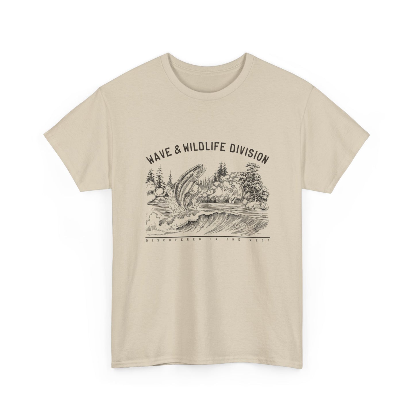 Wave And Wildlife Division Graphic T Shirt Unisex Heavy Cotton Tee