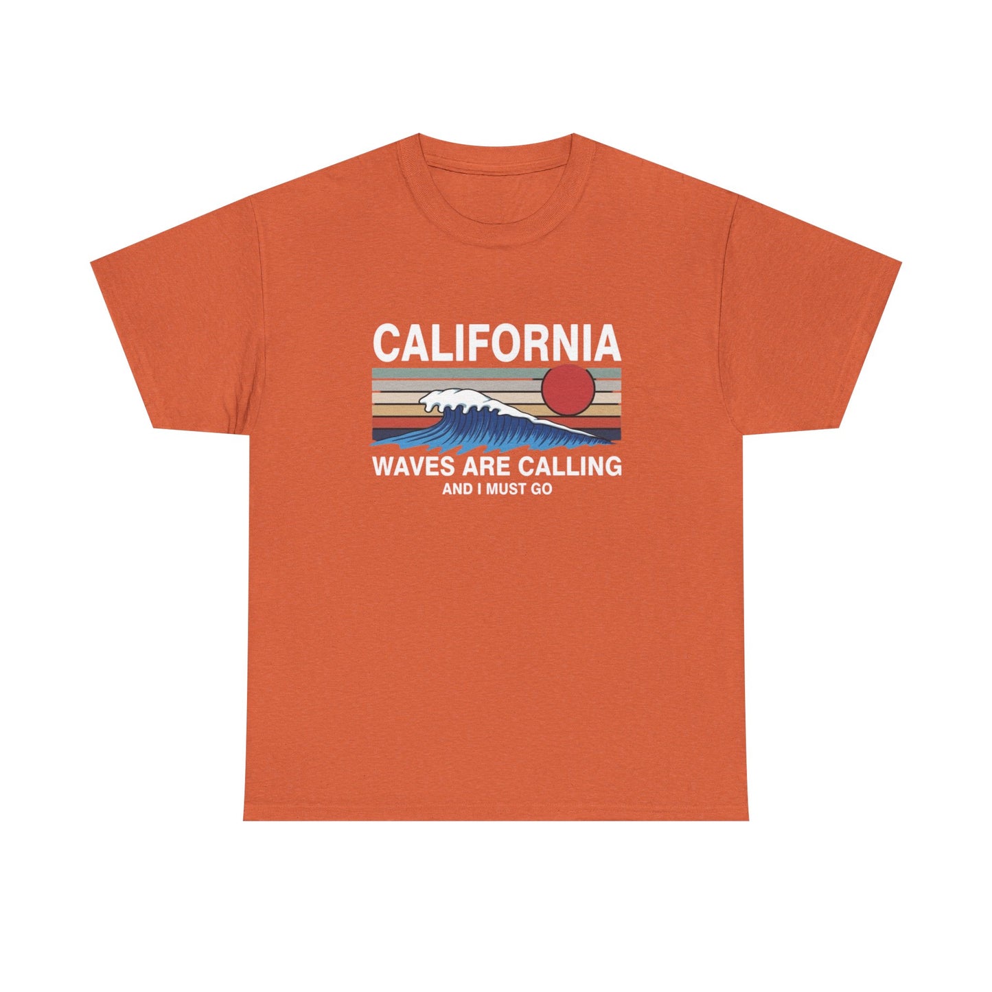 California Waves Are Calling Surfing Graphic T Shirt Unisex Adults NEW