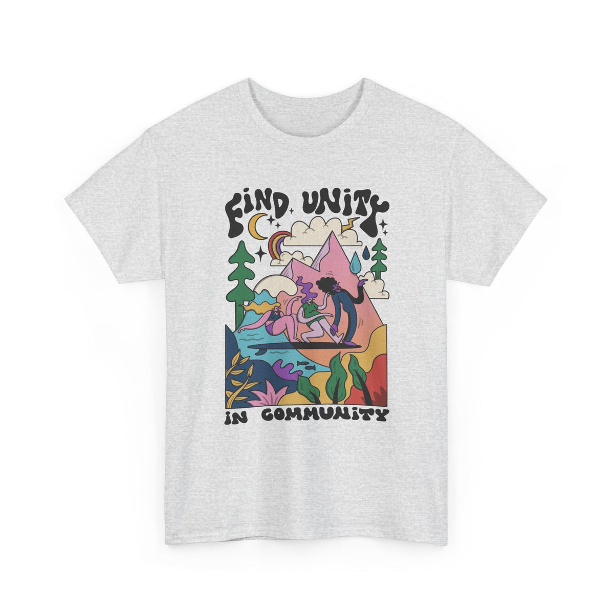 Find Unity In Community Graphic T Shirt Men's Heavy Cotton Tee