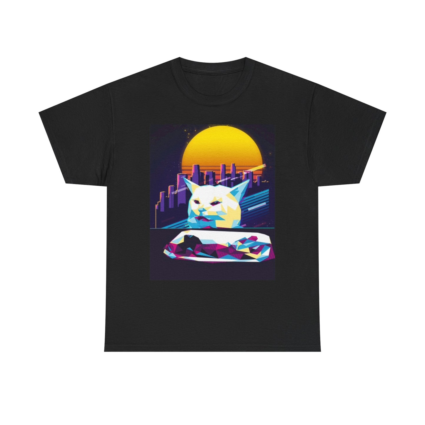 Cat Meme Funny Graphic T Shirt Unisex Heavy Cotton Tee