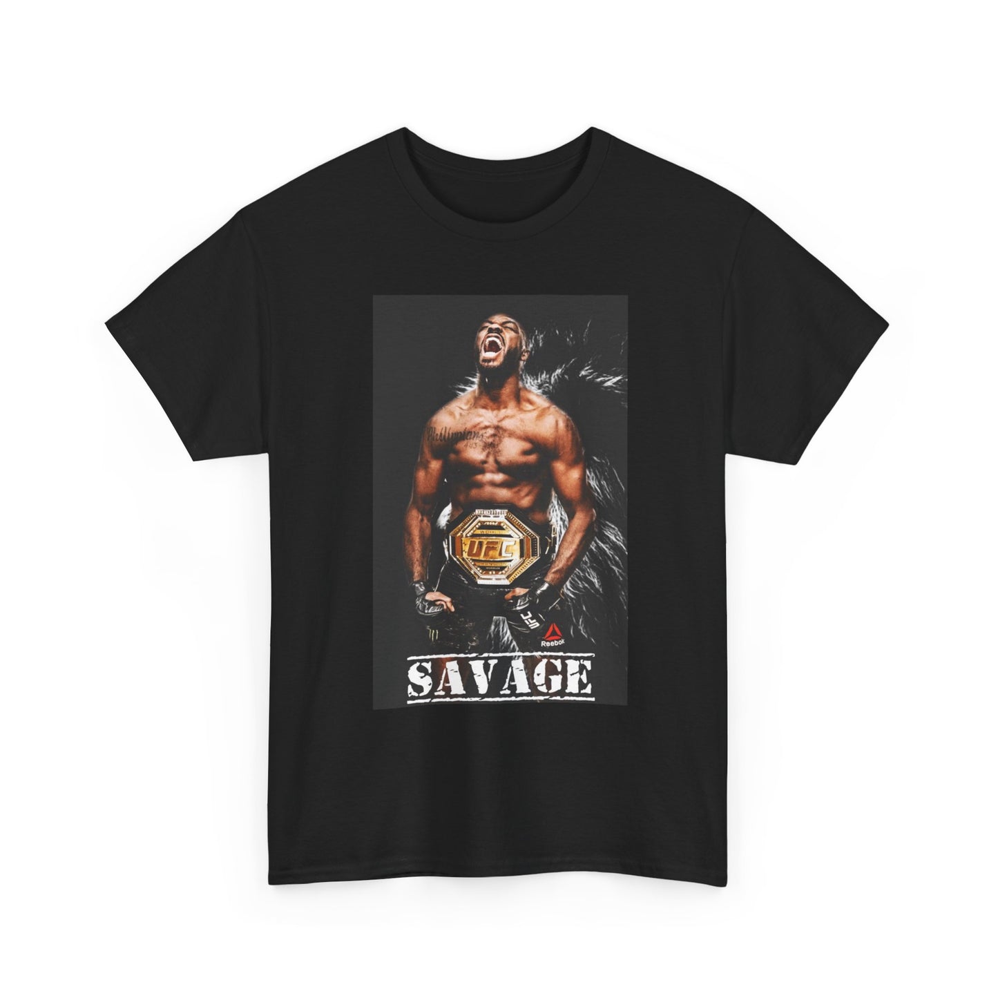 Jon Jones Savage Graphic T Shirt MMA UFC Unisex Heavy Cotton Tee