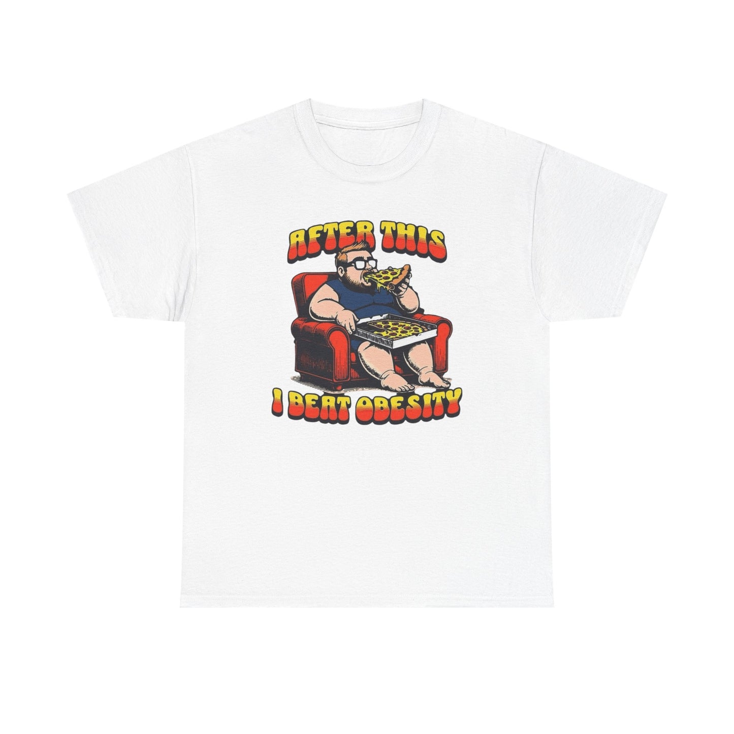 After This I Beat Obesity Funny T Shirt Graphic Unisex Heavy Cotton Tee NEW GIFT