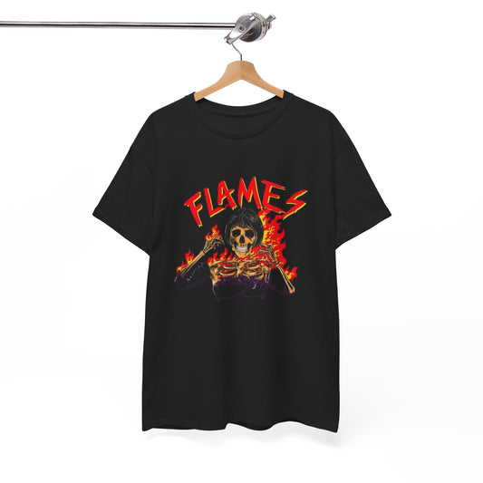 Flames Graphic T Shirt NEW ADULT Unisex Heavy Cotton Tee Vintage